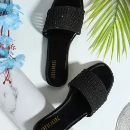 Anouk Women Party Open Toe Flats With Western - Embellished image 1