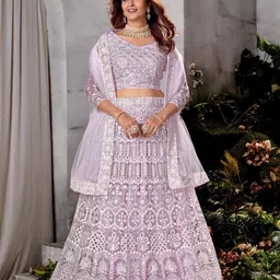 Kvsfab Embellished Sequinned Semi-Stitched Lehenga & Unstitched Blouse With Dupatta-picture-10