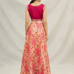 FABPIXEL Embroidered Thread Work Semi-Stitched Lehenga & Unstitched Blouse With Dupatta image 4