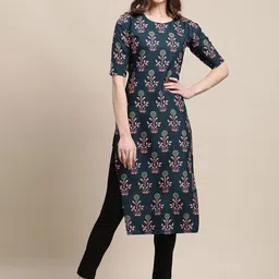 7threads KALINI Women Pack of 6 Geometric Printed Summer Sheers Crepe Kurta image 2