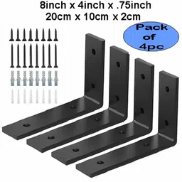 nexgrills 057 L Shape Wall Shelf Bracket 8inch x 4inch, Pack of 4pc Shelf Bracket-picture-21