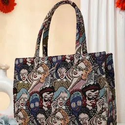 Women Multicolor, Green Tote-image-8