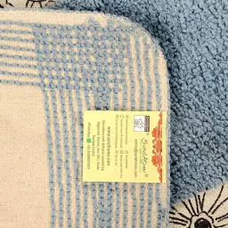 saral home Blue Cotton 55 x 16 Inches Hand Tufted Floor Runner image 5