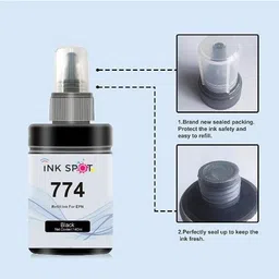 Inkspot 774 Refill Ink for Epson M100 , M105 , M200 , M205 , L655 Printer Pack Of 1 Black Ink Bottle image 2