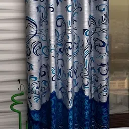 Panipat Textile Hub Blue & White Floral Door Curtain-picture-25