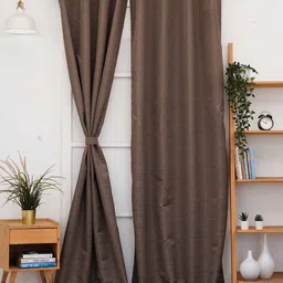 Ariana Brown 1 Pieces Black Out Door Curtain-image-5
