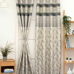 Ariana Grey & Cream-Coloured 1 Pieces Room Darkening Door Curtain-image-22