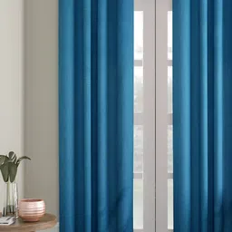 Aura Blue Room Darkening Door Curtain-picture-11