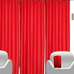 Panipat Textile Hub Red 2 Pieces Eyelet Door Curtains-picture-14