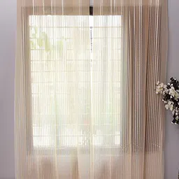 Panipat Textile Hub Beige 3 Pieces Eyelet Door Curtains-picture-11