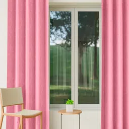 CURIOUS LIFESTYLE Pink Set of 2 Room Darkening Window Curtain-picture-33