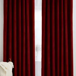 Panipat Textile Hub Maroon 2 Pieces Room Darkening Window Curtains-picture-38