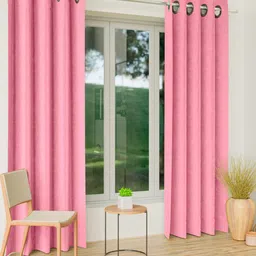 CURIOUS LIFESTYLE Pink Set of 2 Room Darkening Window Curtain-picture-13
