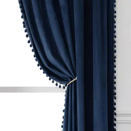 STITCHNEST Blue Velvet Black Out Window Curtain-image-88