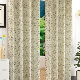 Panipat Textile Hub Beige & Black 2 Pieces Room Darkening Door Curtains-picture-36