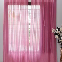 Panipat Textile Hub Pink 2 Pieces Sheer Door Curtains-picture-22