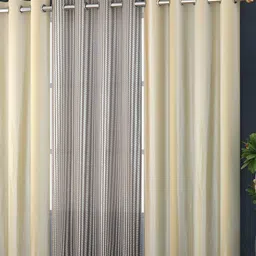 Panipat Textile Hub Beige 3 PcsLong Door Curtain-picture-20