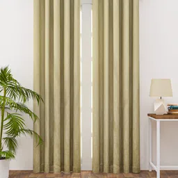 HAPPY HUES Tuscan Green & Cream-Coloured Textured Door Curtain-image-84