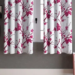 LA VERNE Pink & White 2 Pieces Floral Window Curtains-picture-28