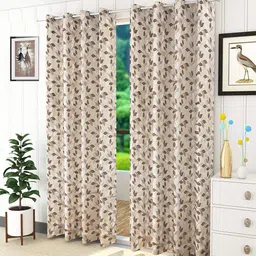 Fresh From Loom Brown & Silver-Toned Set of 2 Room Darkening Door Curtain-picture-29