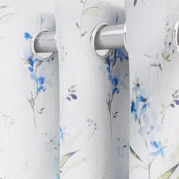 HAPPY HUES Off White & Blue Floral Door Curtain image 2