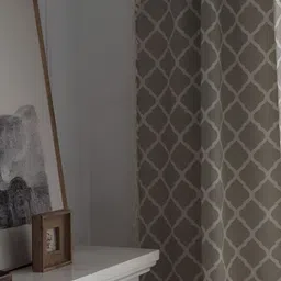 Huesland Grey & White Ethnic Motifs Room Darkening Door Curtain image 2