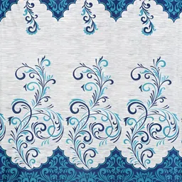 Panipat Textile Hub Blue & White Ethnic Motifs Window Curtain image 3