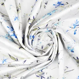 HAPPY HUES Off White & Blue Floral Door Curtain image 4