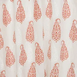 Aura Rust & White Ethnic Motifs Printed Sheer Long Door Curtain image 4