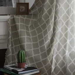 Huesland Grey & White Ethnic Motifs Room Darkening Door Curtain image 3