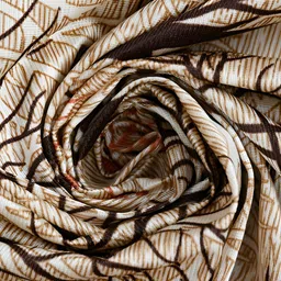 Panipat Textile Hub Brown & White 4 Pcs Floral Door Curtain image 4