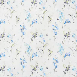 HAPPY HUES Off White & Blue Floral Door Curtain image 3