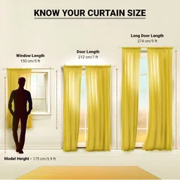 Panipat Textile Hub Brown & Cream 2 Pieces Semi Transparent Door Curtains image 3