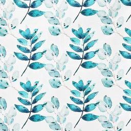HAPPY HUES Blue & White Floral Printed Door Curtain image 3