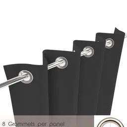 CURIOUS LIFESTYLE Grey Set of 2 Room Darkening Door Curtain image 5