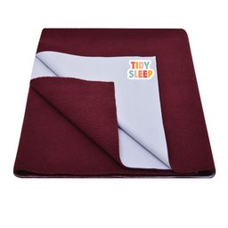 TIDY SLEEP Kids Maroon Solid Water Resistant Mattress Protector-picture-46