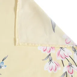 Cortina Yellow & Pink Floral 140 TC Queen Bedsheet with 2 Pillow Covers-picture-1