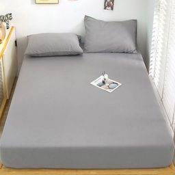 JC HOME Grey 128 TC Single Bedsheet with 1 Pillow Covers-picture-37