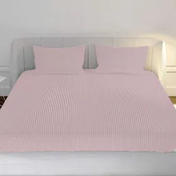 MAYFAIR HOMES LONDON Pink Striped Cotton 210 TC Crib Bedsheet with 2 Pillow Covers-image-22