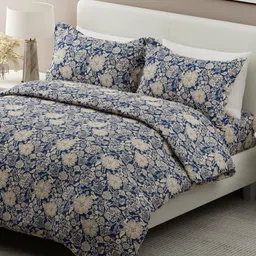 Boutique Living India Siesta Blue Printed 200 TC Cotton King Bedsheet Set 2.74m x 2.74m-picture-24