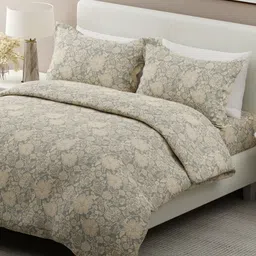 Boutique Living India Siesta Grey Printed 200 TC Cotton King Bedsheet Set 2.74m x 2.74m-picture-25