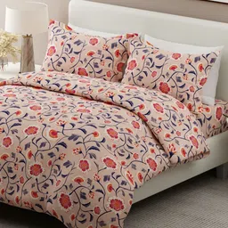 Boutique Living India Siesta Peach Printed 200 TC Cotton King Bedsheet Set 2.74m x 2.74m-picture-25