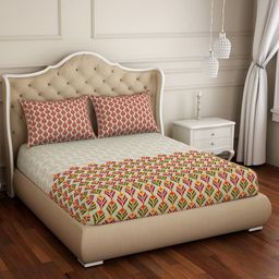 SPACES Atrium Plus Maroon Pure Cotton Soft Feel 210 TC King Bedsheet with 2 Pillow Covers-picture-26
