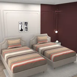 BELVOSTUM Brown & Black 250 TC 2 Single Bedsheet with 2 Pillow Covers-picture-18