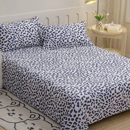 JC HOME Blue & White Ethnic Motifs 140 TC King Bedsheet with 2 Pillow Covers-picture-10