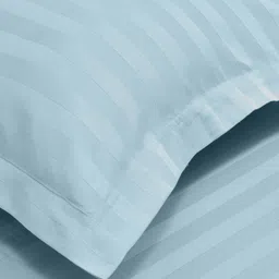 Dreamscape Blue Striped Cotton 300 TC King Bedsheet With 2 Pillow Covers-picture-11