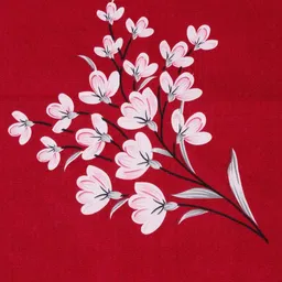 Cortina Red & Pink Floral 140 TC Queen Bedsheet with 2 Pillow Covers-image-3