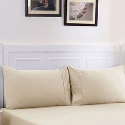 MASPAR Beige 200 TC Pure Cotton Single Bedsheet with 1 Pillow Covers-picture-18