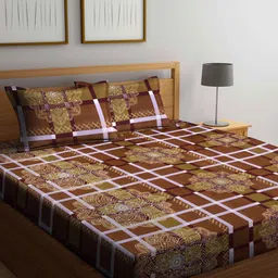 KLOTTHE Multicoloured Cartoon Characters 210 TC 2 King Bedsheet with 4 Pillow Covers image 3