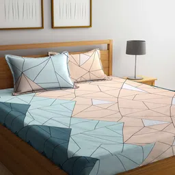 KLOTTHE Multicoloured Printed 210 TC 2 King Bedsheet with 4 Pillow Covers image 3